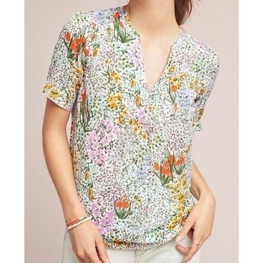 52 Conversations x Anthropologie Colloquial Blouse Meadow Floral Sz 6